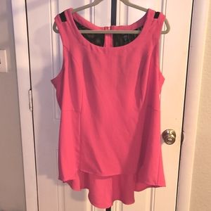TORRID Pinky/Coral Silky Stretch Sleeveless Blouse w/Mesh Accent 2X L@@K